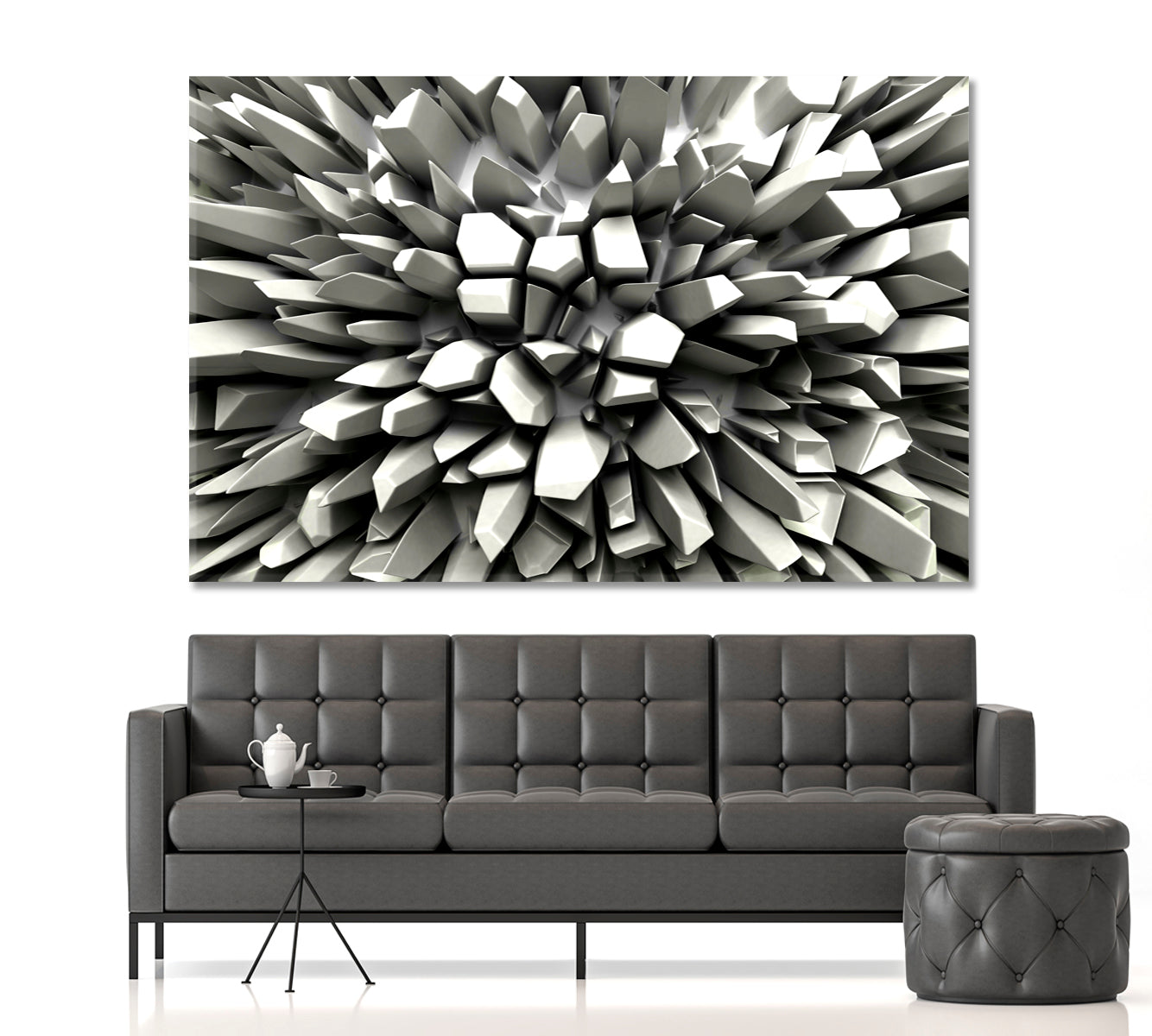 Abstract Three-dimension Crystallized Rays 3D Effect Shapes Poster Abstract Art Print Artesty   