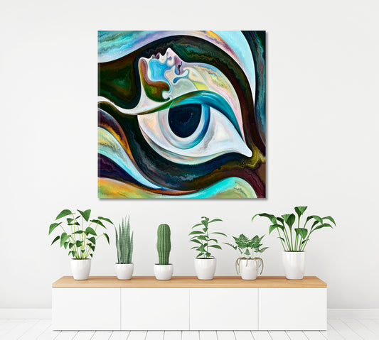EVIL EYE Vibrant Patterns Contemporary Art - Square Panel Contemporary Art Artesty