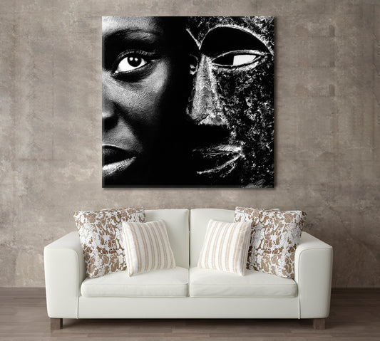 Black Mask African Beauty Contemporary Fine Art Abstract Art Print Artesty