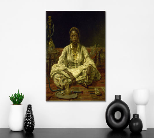 Traditional Afro Black Woman With Hookah by Ilya Repin Poster Reproduction Fine Art Artesty