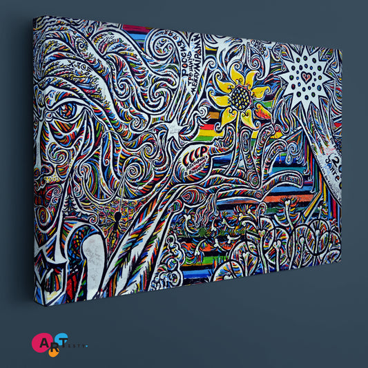 Graffiti Berlin Wall Street Art Abstract Canvas Print Street Art Canvas Print Artesty 1 panel 24" x 16"