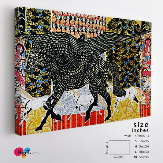 PEGASUS Wings Horse Abstract Geometric Figurative Art Collage Contemporary Art Artesty