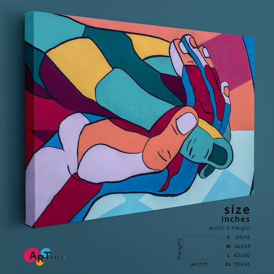 Global Collaboration | Pair of Hands Contemporary Abstract Art Urban Graffiti Canvas Print Street Art Canvas Print Artesty 1 panel 24" x 16"