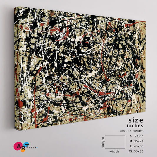 COLORFUL CENTERPIECES Jackson Pollock Style Drip Painting Abstract Art Print Artesty 1 panel 24" x 16"