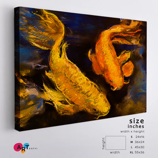 Koi Carp Beautiful Koi Fish Pastel Modern Art Canvas Print Fine Art Artesty 1 panel 24" x 16"
