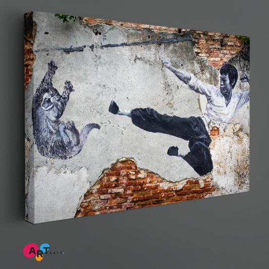 Graffiti Street Art Artists Project Protecting Stray Animals Street Art Canvas Print Artesty 1 panel 24" x 16"