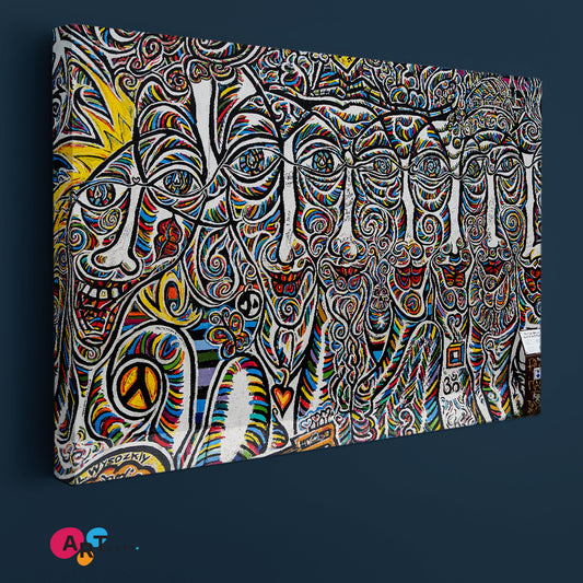 Abstract Expressionism Graffiti Berlin Wall Street Art Abstract Canvas Print Abstract Art Print Artesty 1 panel 24" x 16"