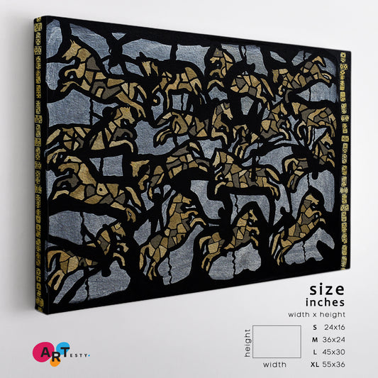 HORSES Abstract Contemporary Ornaments Masterpiece Boho Style Art Contemporary Art Artesty