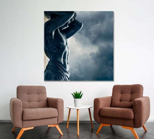 ARCHITECTURE Statues of Atlantes Hermitage Poster Famous Landmarks Artwork Print Artesty