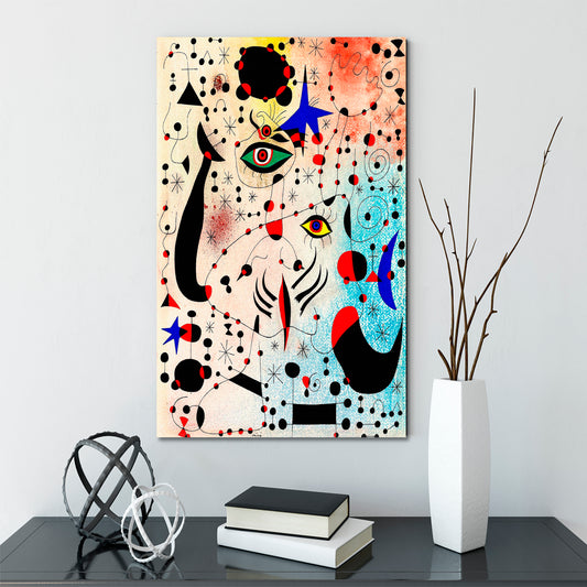 INSPIRED BY JOAN MIRO ABSTRACT In Love with a Woman Abstract Art Print Artesty