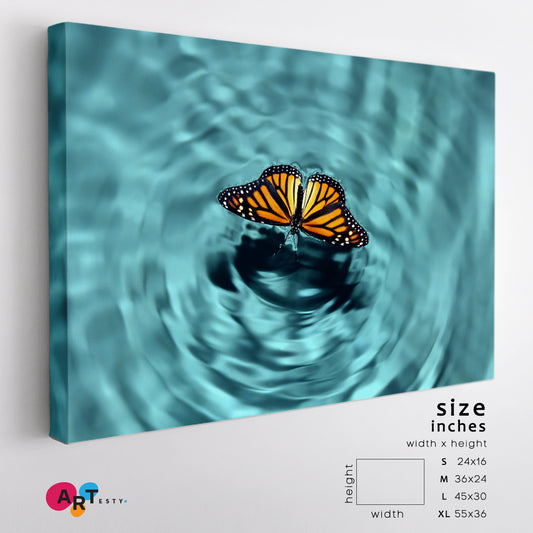 BUTTERFLY REFLECTION Wave Motion Water Photo Art Artesty 1 panel 24" x 16"