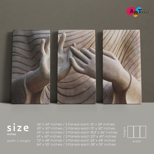Two Hand of Buddha Buddhist Mudra Religious Modern Art Artesty