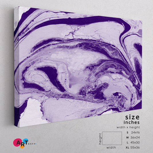 Bath Bomb Pattern Violet Marble Ink Colors Fluid Art, Oriental Marbling Canvas Print Artesty 1 panel 24" x 16"