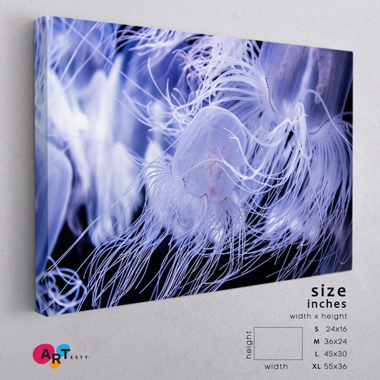 JELLYFISH Underwater Sea Life Nautical, Sea Life Pattern Art Artesty 1 panel 24" x 16"