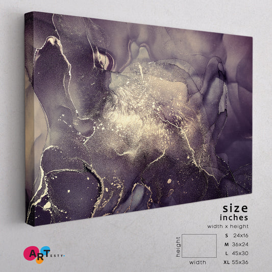 Ink Colors Translucent Abstract Multicolored Marble Design Fluid Art, Oriental Marbling Canvas Print Artesty 1 panel 24" x 16"