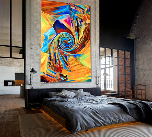 Fragments And Man World Abstract Design Vertical 1 panel Abstract Art Print Artesty