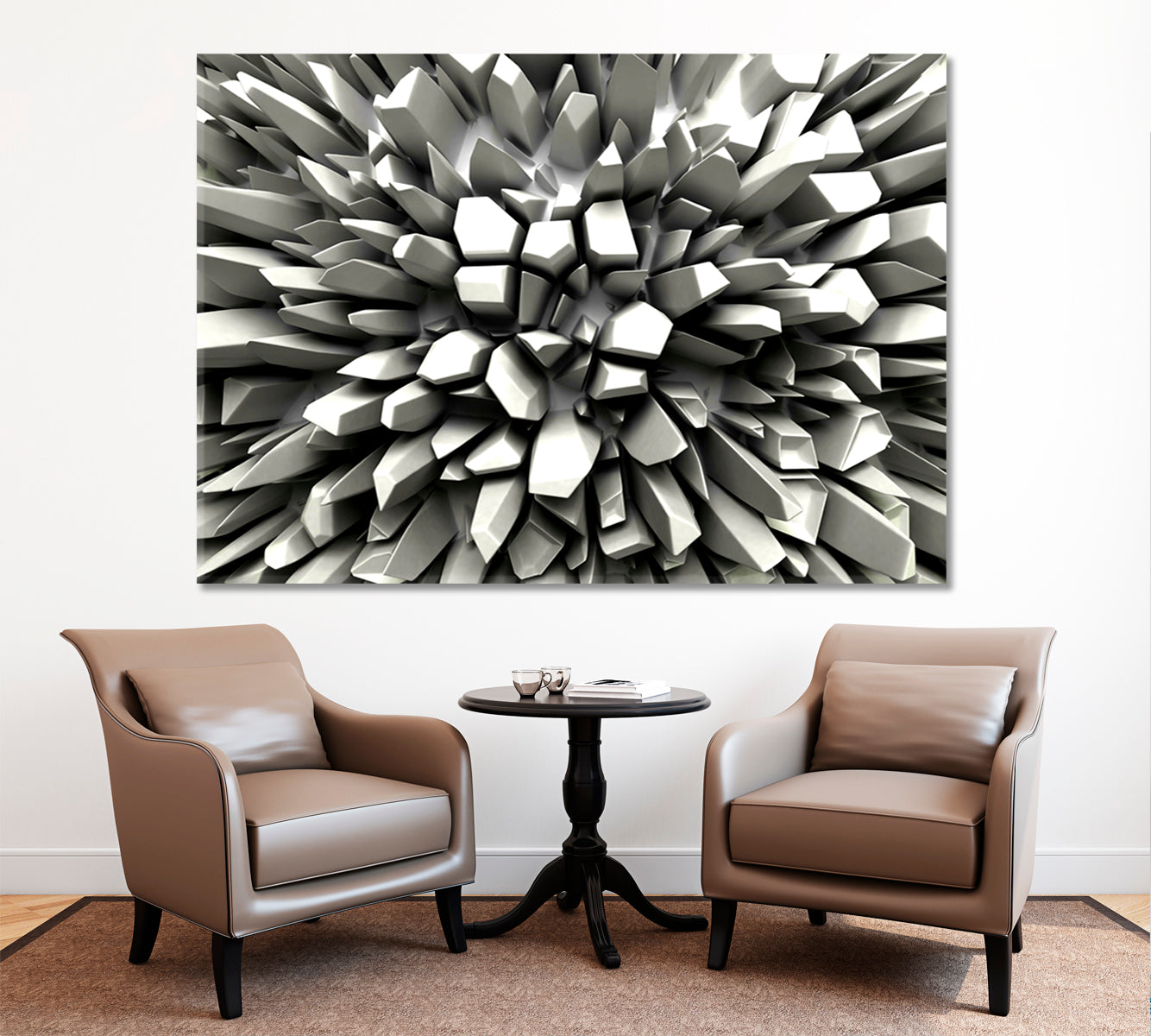 Abstract Three-dimension Crystallized Rays 3D Effect Shapes Poster Abstract Art Print Artesty   