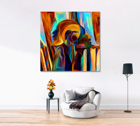 Chasing Love Square Panel Contemporary Art Artesty