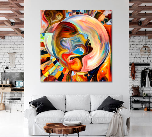 Internal Reality Square Panel Surreal Fantasy Large Art Print Décor Artesty 1 Panel 12"x12"