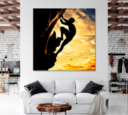 Rock Mountain Motivation Sport Poster Print Decor Artesty