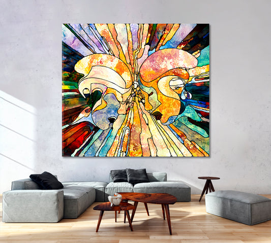 STATE OF FLUX Abstract Consciousness - Square Panel Abstract Art Print Artesty 1 Panel 12"x12"