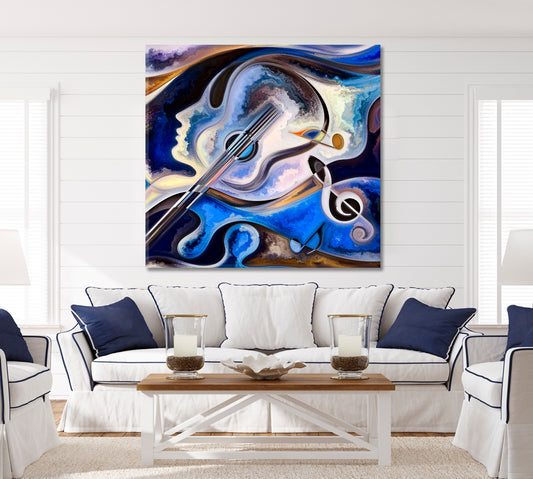 SOUL MELODY Vibrant Patterns - Square Panel Abstract Art Print Artesty 1 Panel 12"x12"