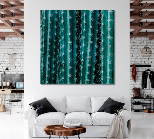 CACTUS Closeup Thorn Cactus abstract Natural Pattern - Square Panel Floral & Botanical Split Art Artesty 1 Panel 12"x12"