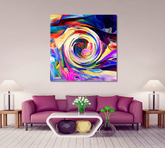 SWIRL Colors And Shapes - Square Panel Contemporary Art Artesty 1 Panel 12"x12"