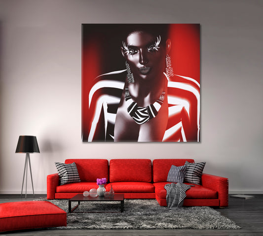 Abstract Mysterious Fantasy Woman Photo Art Square Panel Beauty Salon Artwork Prints Artesty