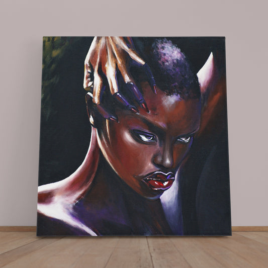 HOT CHOCOLATE Amazing Beautiful African Women Afrocentric Art Canvas Print | Square Panel African Style Canvas Print Artesty