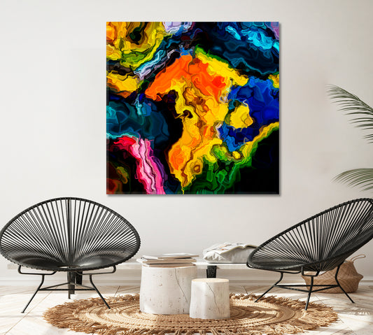 FLUID LINES Abstract Art - Square Panel Contemporary Art Artesty 1 Panel 12"x12"