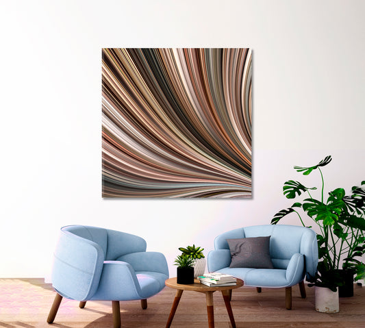 STRIPS Abstract Bright Multicolored - Square Panel Abstract Art Print Artesty