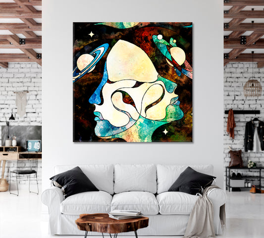 Life Unity Square Panel Celestial Home Canvas Décor Artesty 1 Panel 12"x12"