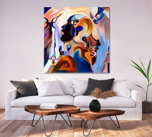 Chasing the Dream Square Panel Abstract Art Print Artesty