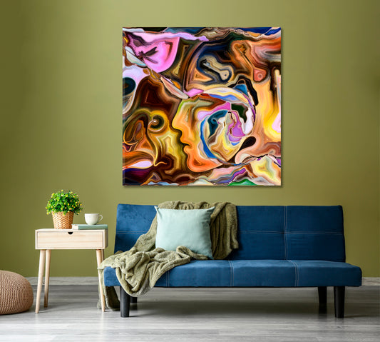 ABSTRACT VARIETY Glamour Modern Art - Square Panel Contemporary Art Artesty