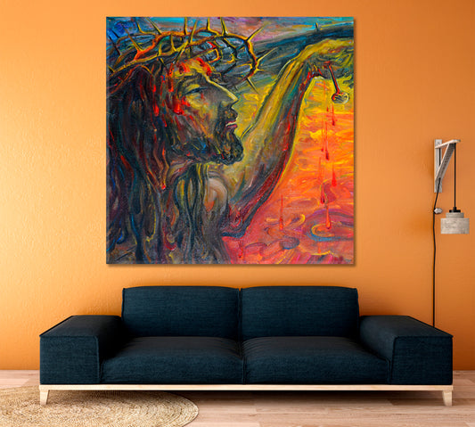 JESUS CHRIST - Square Panel Fine Art Artesty 1 Panel 12"x12"
