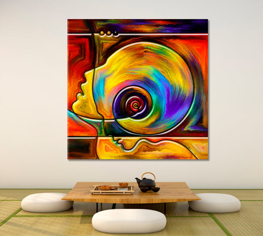 Deep Mind Square Panel Abstract Art Print Artesty