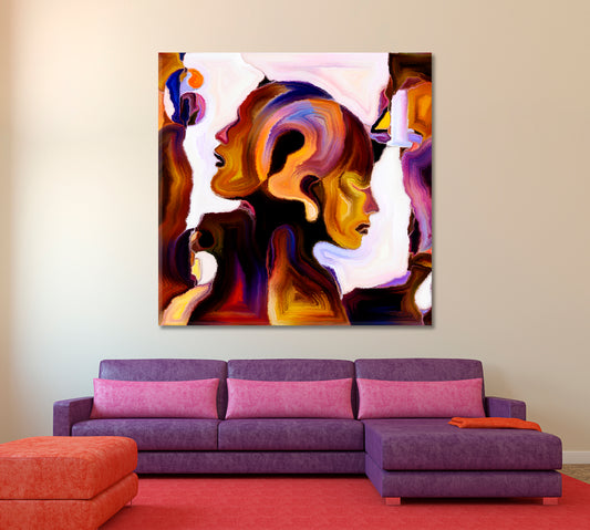 Mutual Unity Square Panel Contemporary Art Artesty