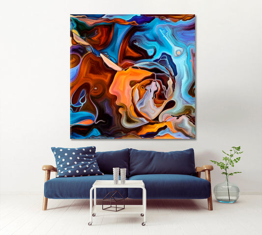 SUBMERGENCE Ultra Modern Abstract Design - Square Panel Abstract Art Print Artesty 1 Panel 12"x12"