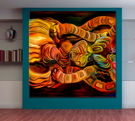 LIFE INSIDE Abstract Forms - Square Panel Abstract Art Print Artesty