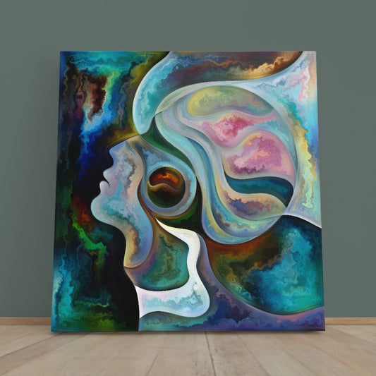 SPECTRAL FLOW Artistic Colorful Shapes Forms Swirls Modern Art Consciousness Art Artesty 1 Panel 12"x12"