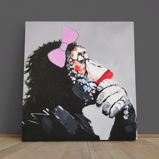 FUNNY MONKEY Trendy Pop Art Gorilla - S Animals Canvas Print Artesty 1 Panel 12"x12"