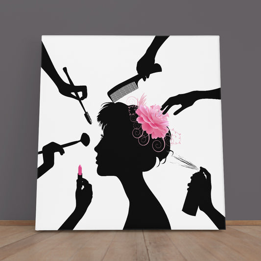 BEAUTY Beautiful Woman Hair Style Fashion Art Portrait Hairstyle | Square Beauty Salon Artwork Prints Artesty 1 Panel 12"x12"