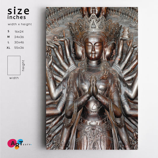 THOUSANDS HANDS Guanyin Statue Buddism Religious Gods Temples Religious Modern Art Artesty 1 Panel 16"x24"