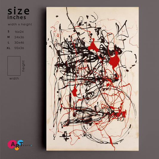 Attractive Fluid Dynamics Jackson Pollock Style Contemporary Art Artesty 1 Panel 16"x24"