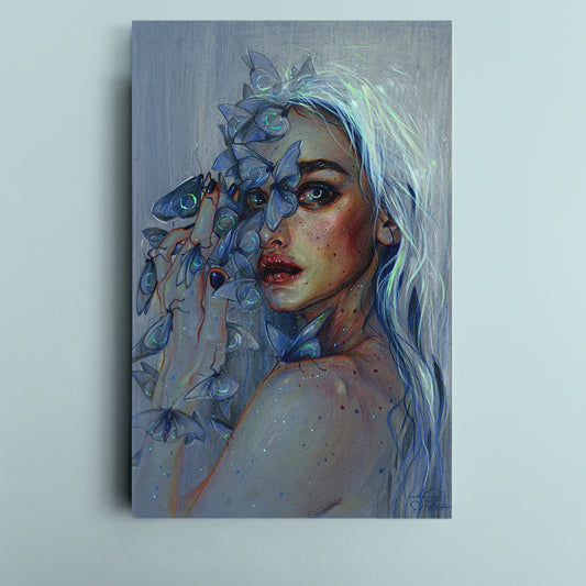 TENDERNESS Refined Fine Art Beautiful Girl Fantasy Portret Canvas Print | Vertical 1 panel Fine Art Artesty 1 Panel 16"x24"