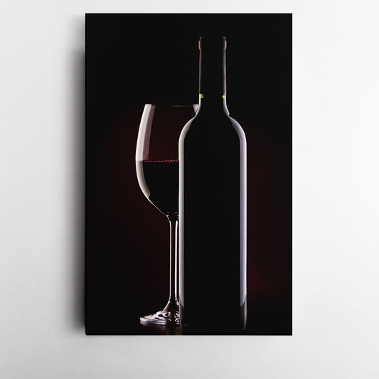 Amazing Luxury Design Poster Glass Red Wine Bottle - V Restaurant Modern Wall Art Artesty 1 Panel 16"x24"