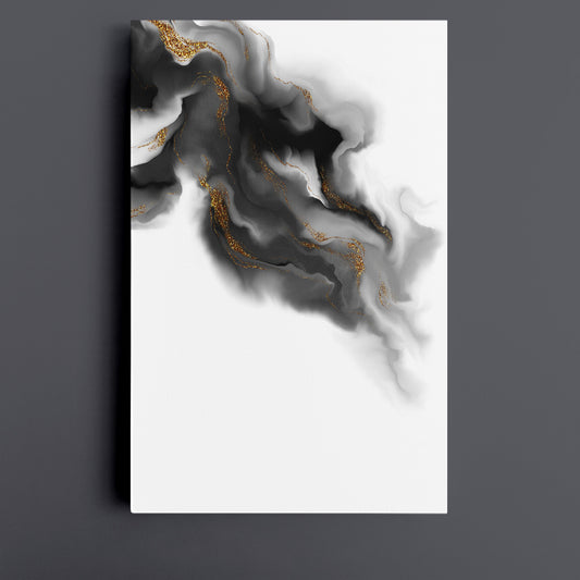 Motion Dynamic Vibrant Marble Art Composition Liquid Flow Shapes - Vertical Fluid Art, Oriental Marbling Canvas Print Artesty 1 Panel 16"x24"