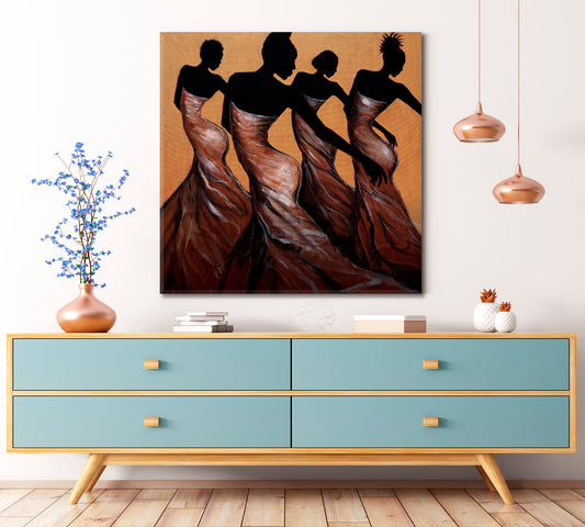 FAITH IN MOTION Graceful Motion Dance Beautiful African American | Square Pop Culture Canvas Print Artesty