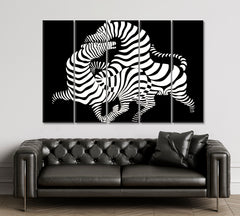 IN LOVE Twisted Zebras Vasarely Style Tricky Optical Illusion Op-art Contemporary Art Artesty   